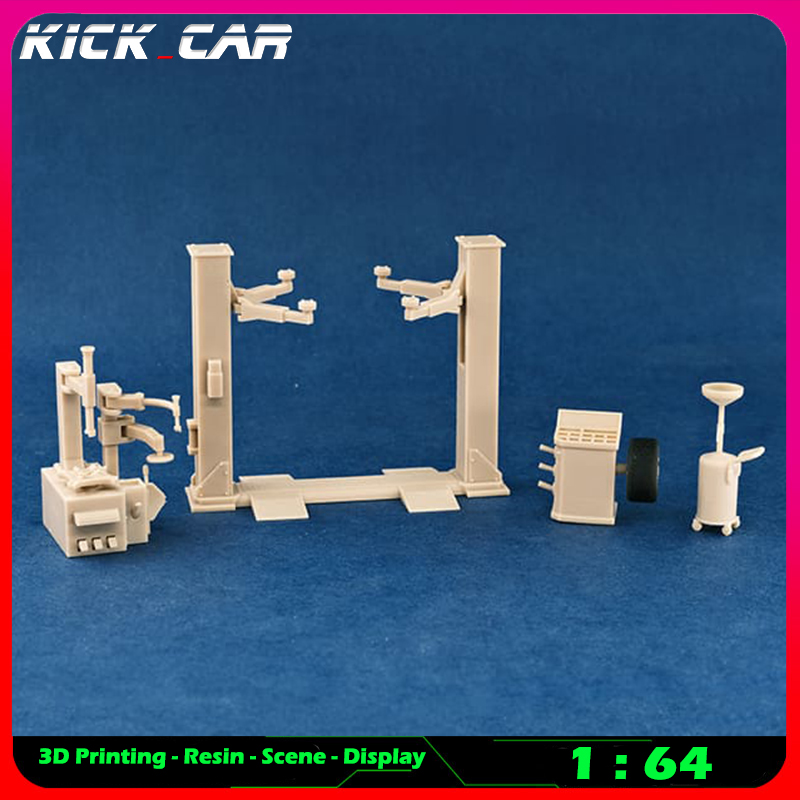 Workshop Tools Toy - Kickcar 1/64 ワークショップ大型機械モデルカージオラマ未着色樹脂ガレージシーン修復ツール装飾シミュレーションシーン
