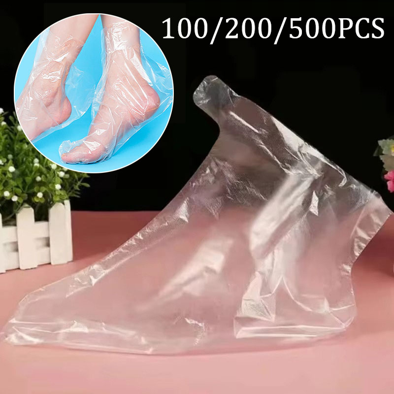 Tools Youtube - 100-500 個使い捨て足保湿ソックス透明フットバッグ PE フットスパカバーカルスリムーバー足ケアペディキュアツール