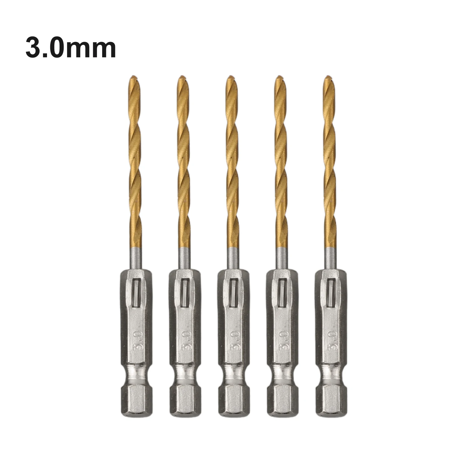 Tools For Woodworking Workshop - HSS高速度鋼ドリルビットセット、六角ハンドル、ワークショップ機器、電動工具、ドリルビット、1,4六角シャンク、1.5-6.5mm、5個