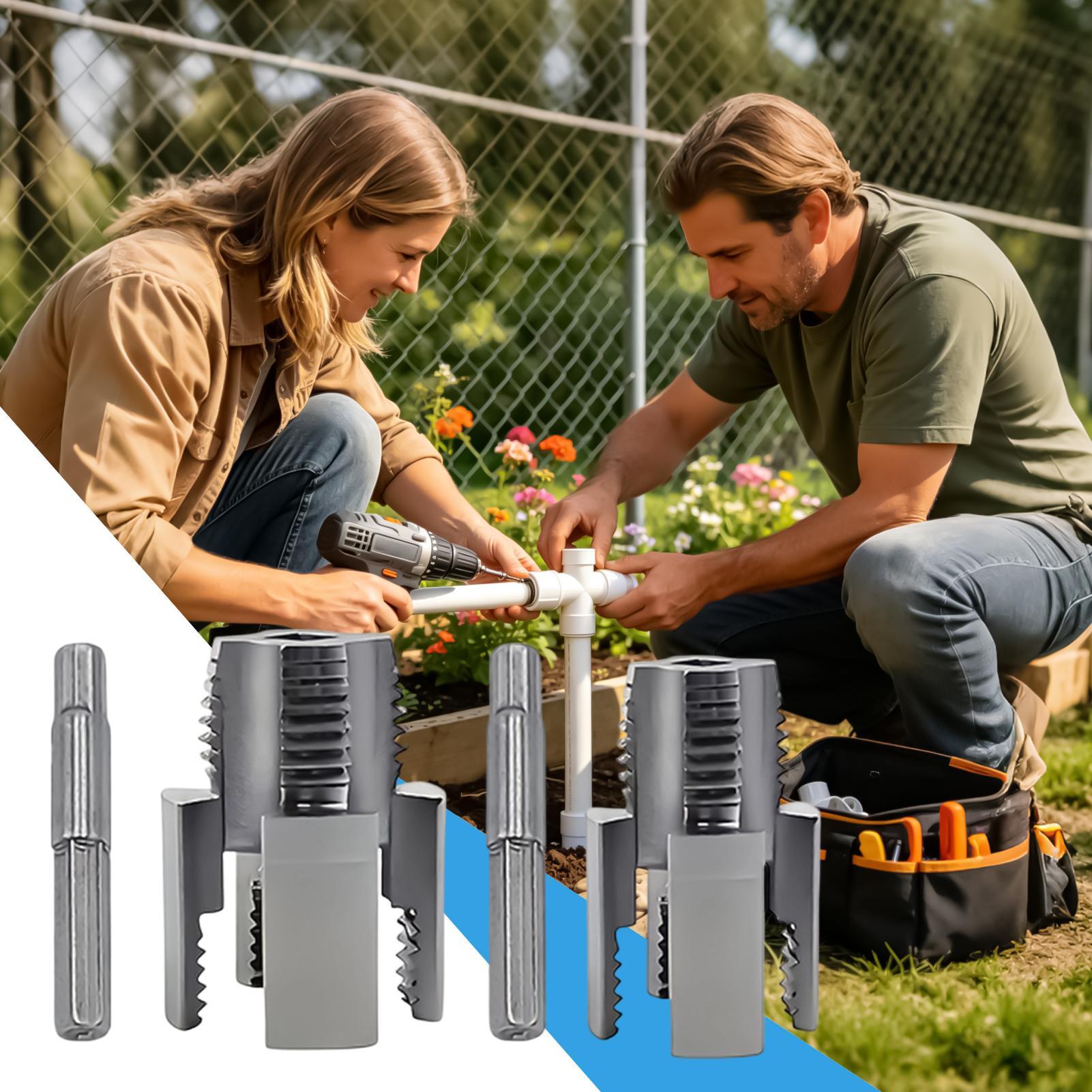 Tools For Metal Workshop - PVCパイプ用ねじ切り工具セット。金属製で、様々なサイズに対応。内側・外側両方のパイプに使用可能。ワークショップ、ガレージ、浴室での配管作業に最適。