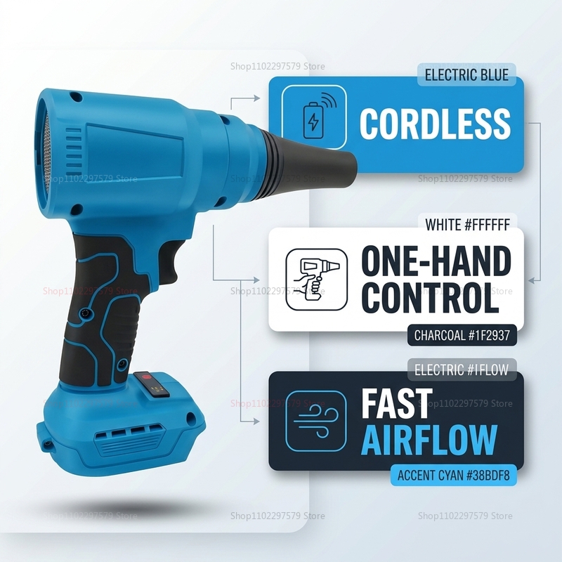 Workshop Tools Car - 18V ブラシレスコードレスエアダスター電動ブロワー集塵ツール集塵機ハイパワー車 PC ワークショップクリーニング用