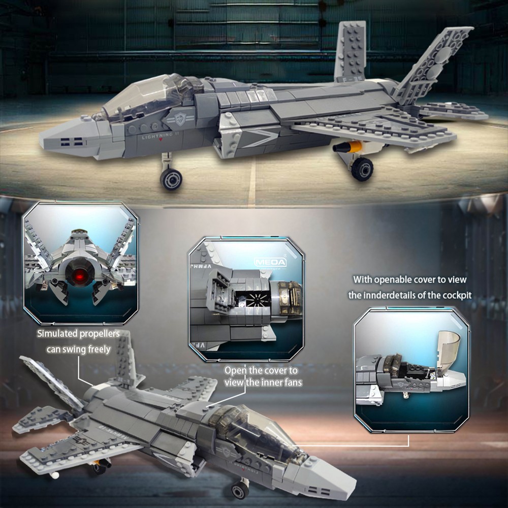 646ピース F-35 ライトニングII 飛行機 組み立てブ - Hand Plane Block のレビューと価格