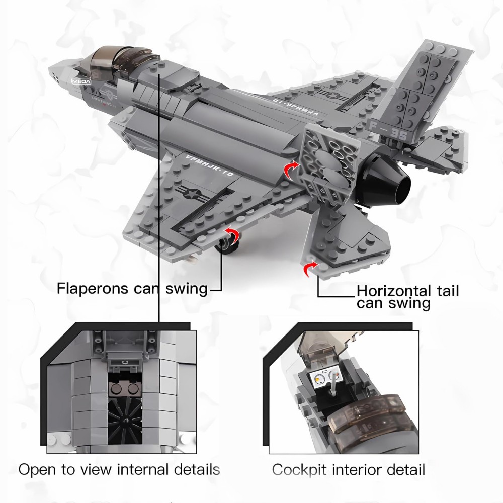 646ピース F-35 ライトニングII 飛行機 組み立てブ - Hand Plane Block のレビューと価格