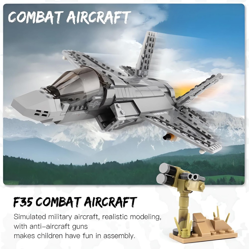 646ピース F-35 ライトニングII 飛行機 組み立てブ - Hand Plane Block のレビューと価格