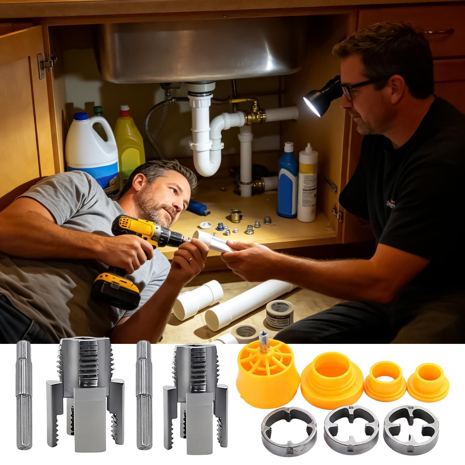 PVCパイプ用ねじ切り工具セット。金属製で、様々なサイズに対 - Tools For Metal Workshop のレビューと価格